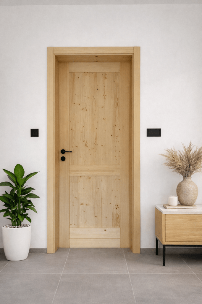 Rustikalna notranja vrata smreka na dva polnila