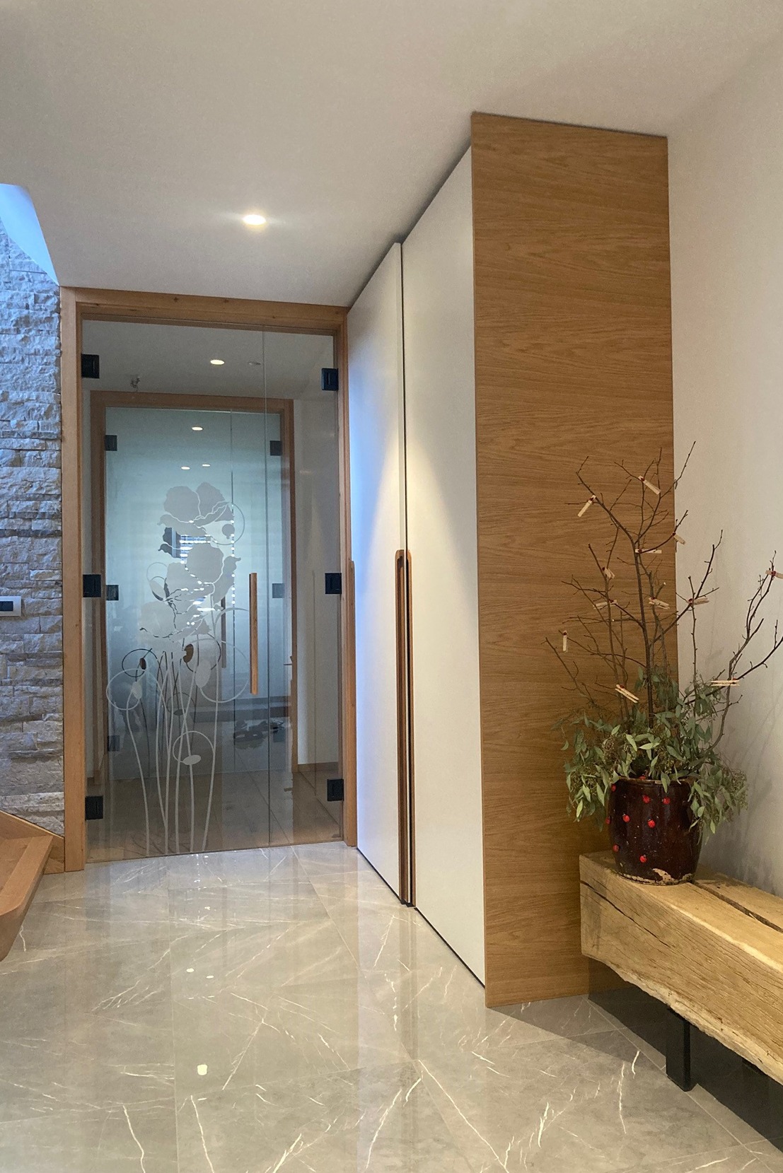 Prehodna notranja vrata steklena dvokrilna